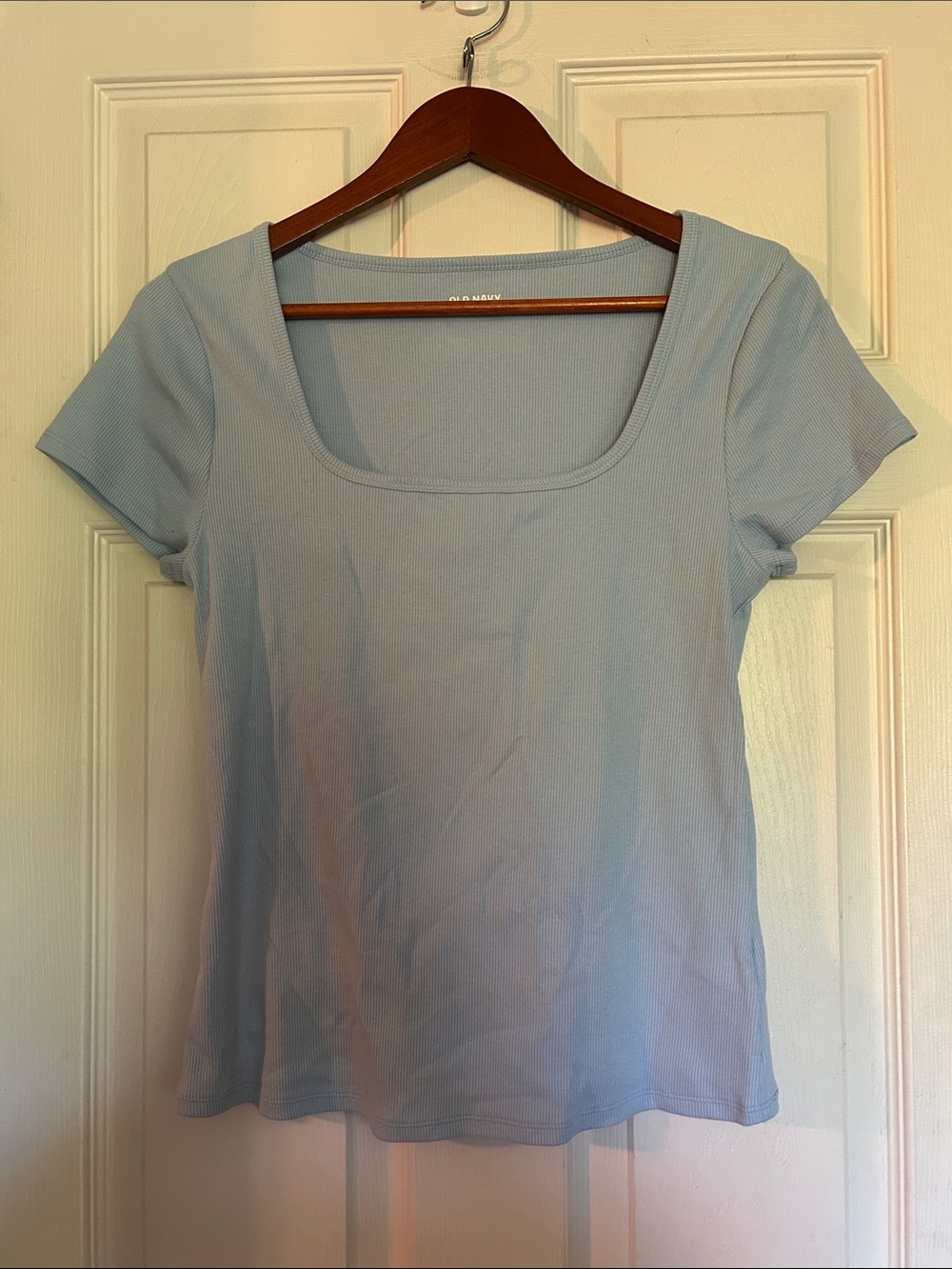 Old Navy Light Blue Scoop Neck Short Sleeve Top
